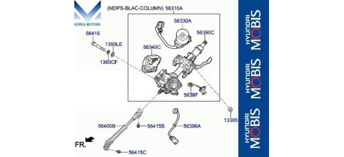 mobis steering column shaft hyundai grandeur 2019-22